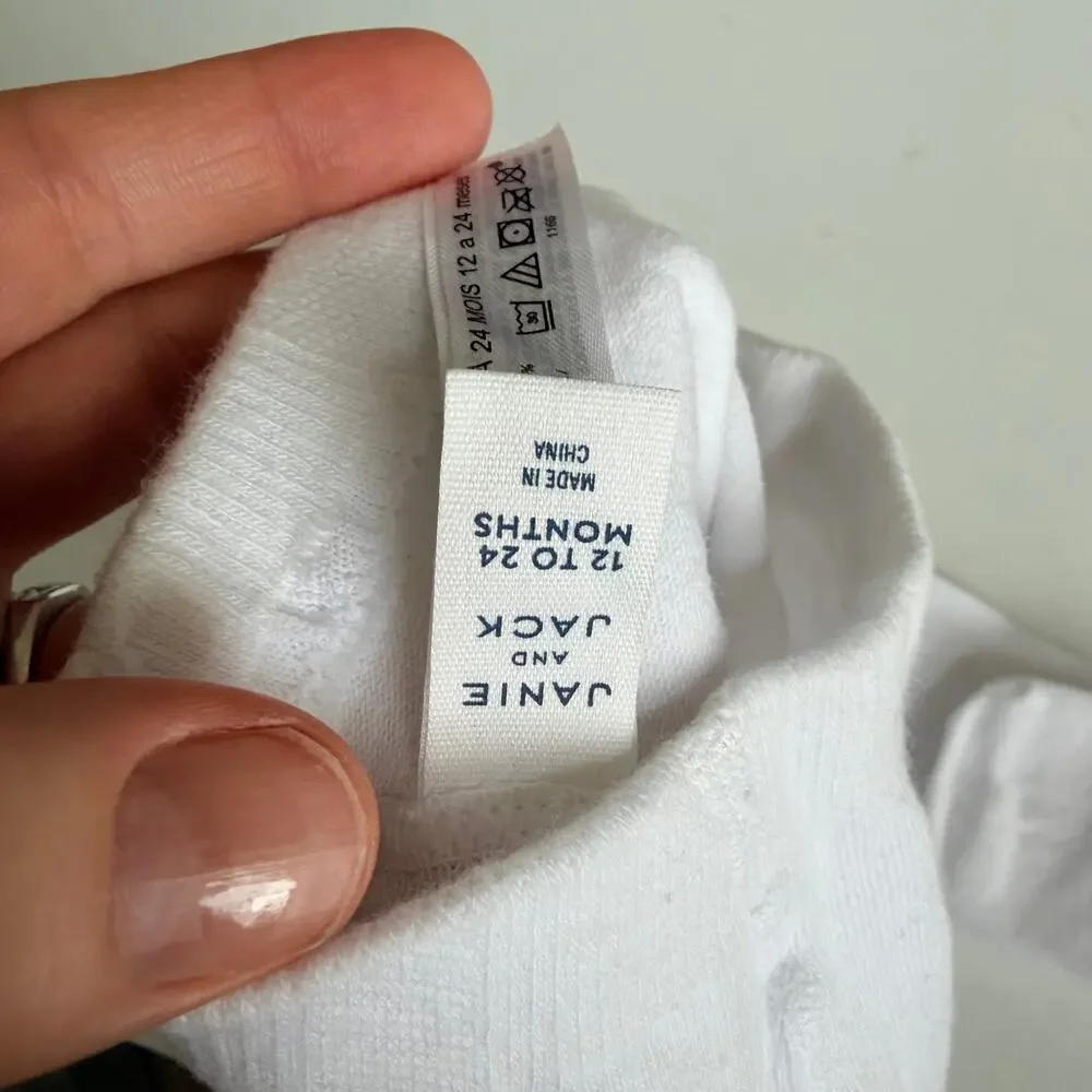 Janie and Jack Ivory Classic Baby Tights - 12-24 Months